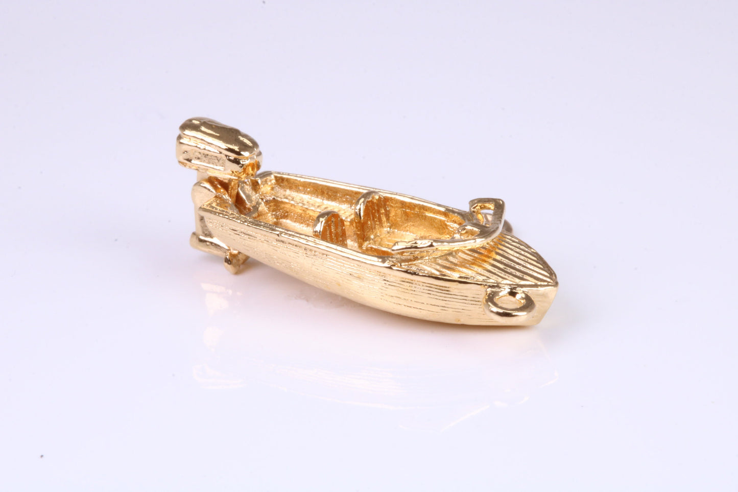 Speed Boat Charm, Traditional Charm, Made from Solid Yellow Gold, British Hallmarked, Complete with Attachment Link