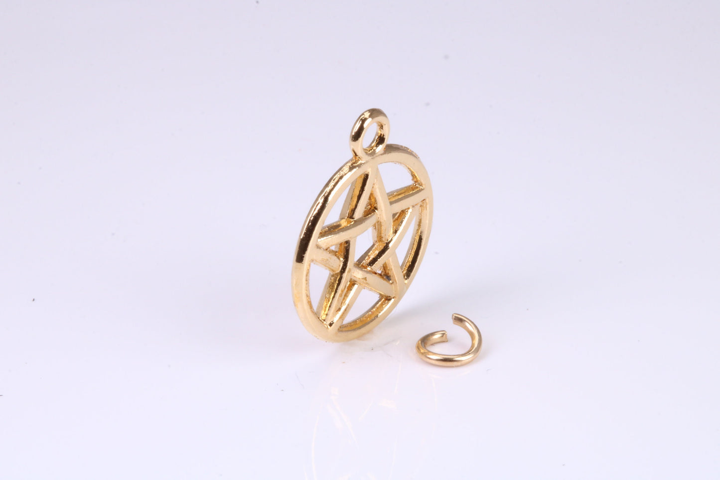 Pentagram Charm, Made from solid Yellow Gold, British Hallmarked