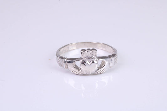 Dainty Claddagh ring, made from solid cast silver