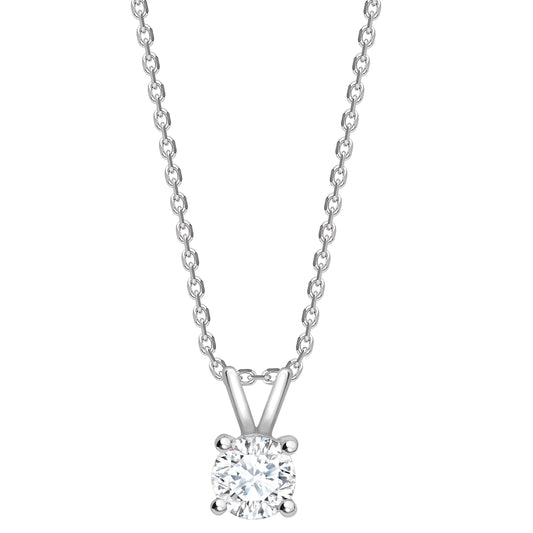 One carat D V V S 1 graded and certified round cut Lab Grown Diamond set Necklace