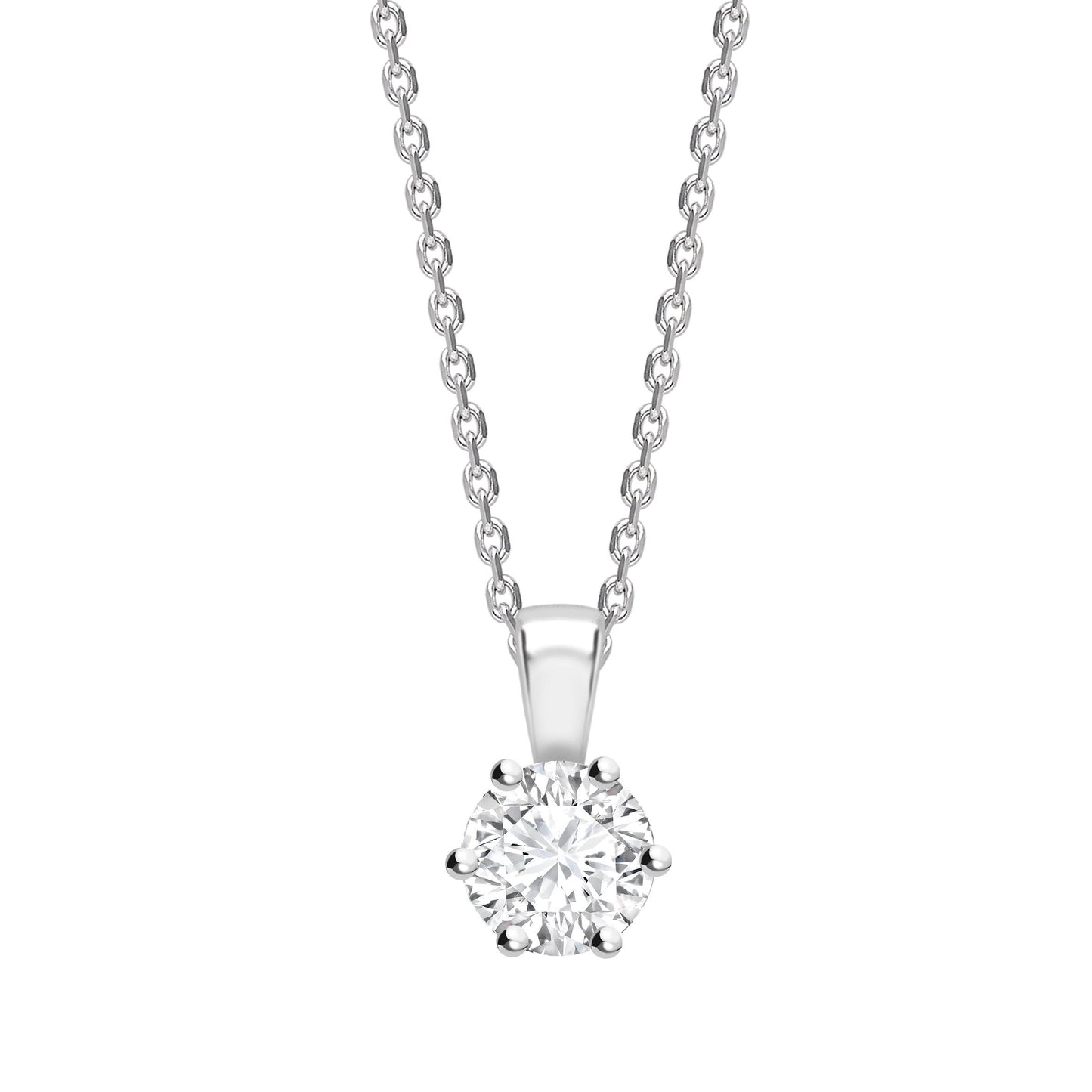 Half carat D V V S 1 graded and certified round cut Lab Grown Diamond set Necklace