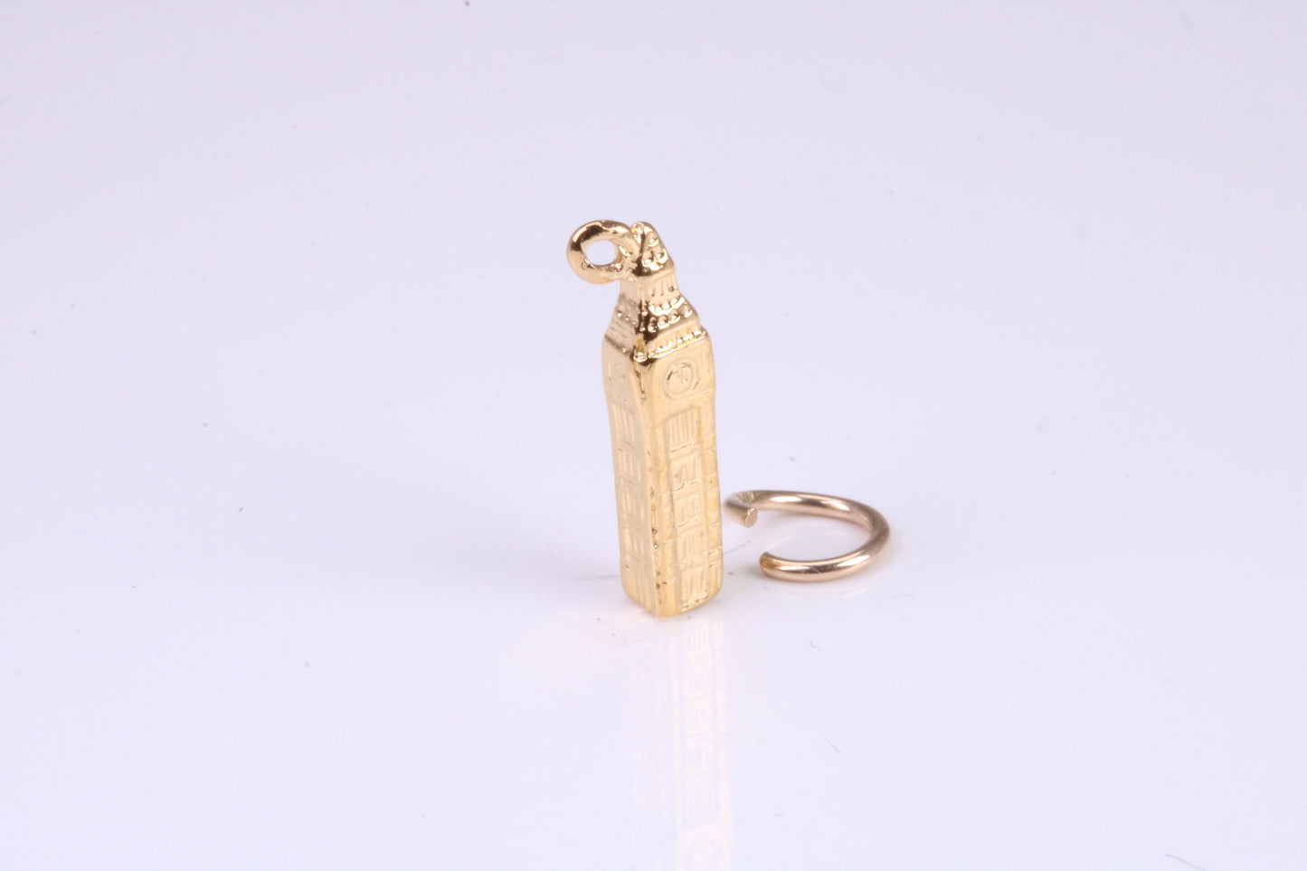 Iconic London Big Ben Charm, Traditional Charm, Made from Solid Yellow Gold, British Hallmarked, Complete with Attachment Link