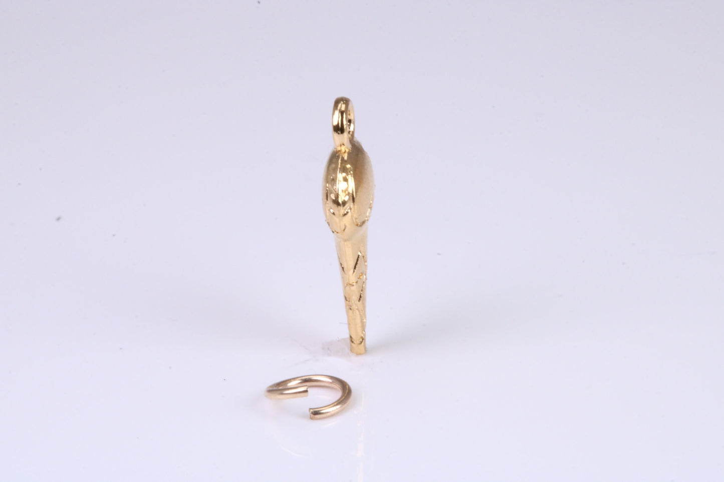 Ice Cream Cone Charm, Traditional Charm, Made from Solid Yellow, British Hallmarked, Complete with Attachment Link