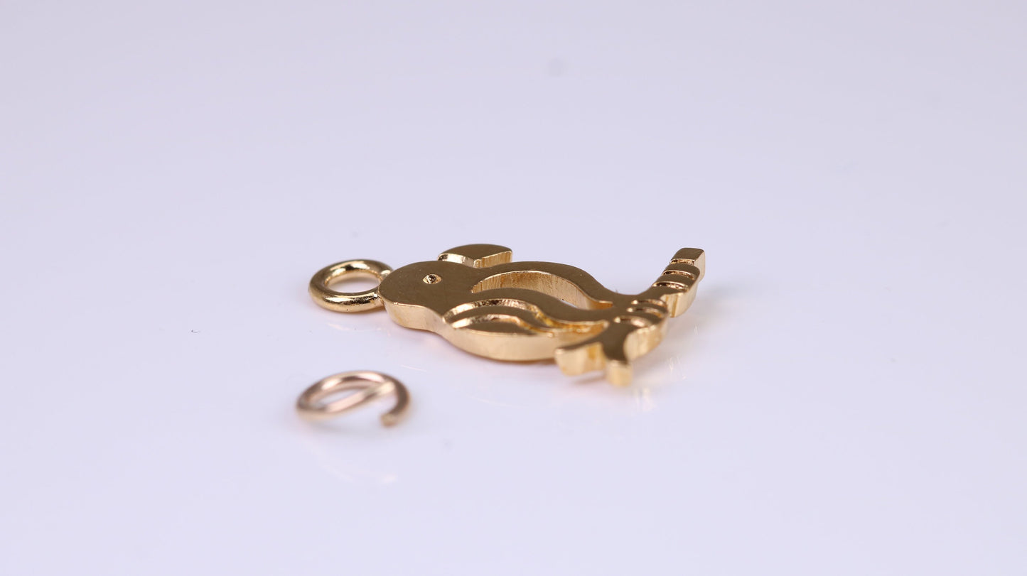 Parrot Charm, Traditional Charm, Made from Solid Yellow Gold, British Hallmarked, Complete with Attachment Link