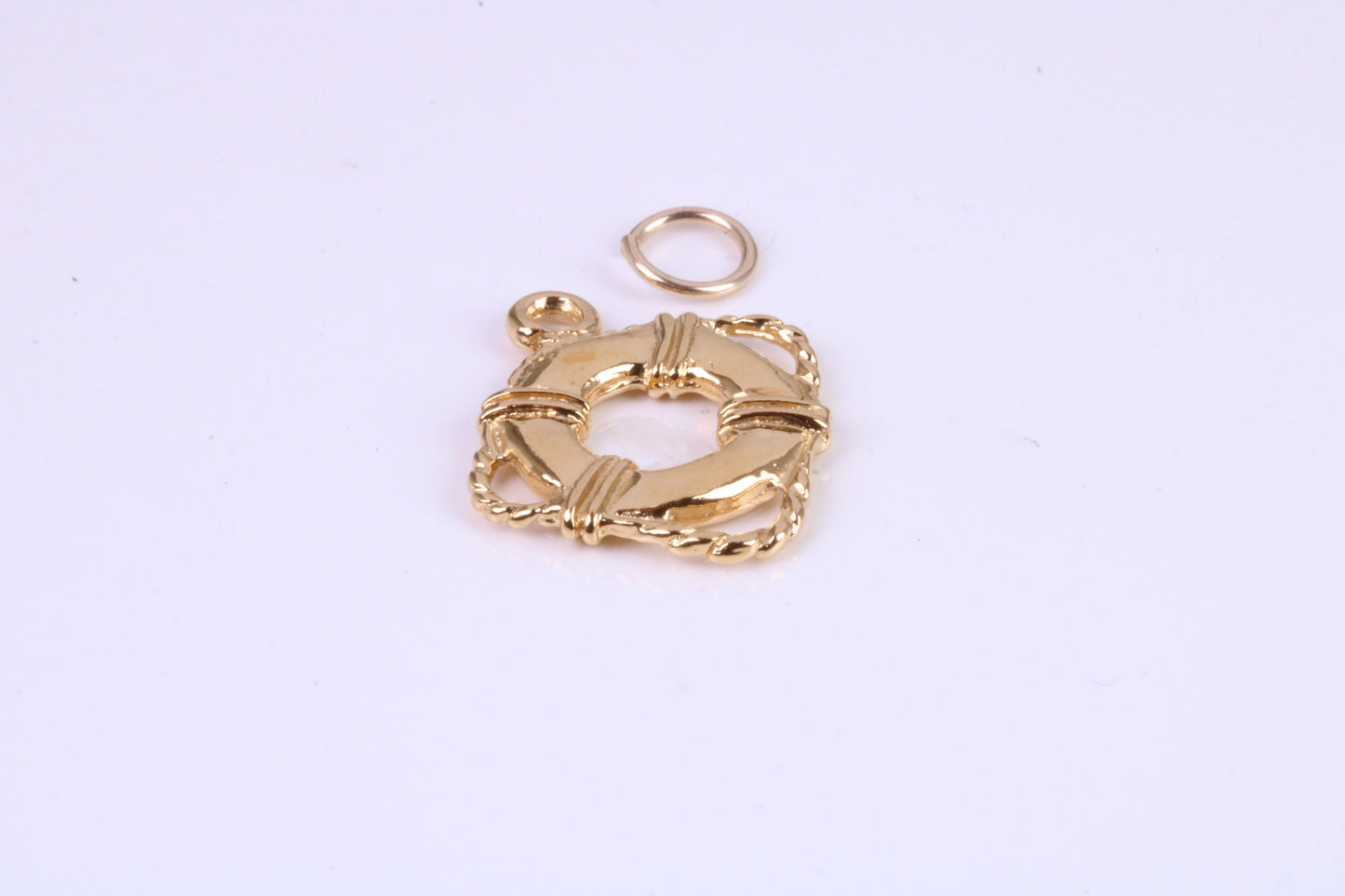 Lifebuoy Charm, Traditional Charm, This charm is made from solid cast Yellow Gold British Hallmarked