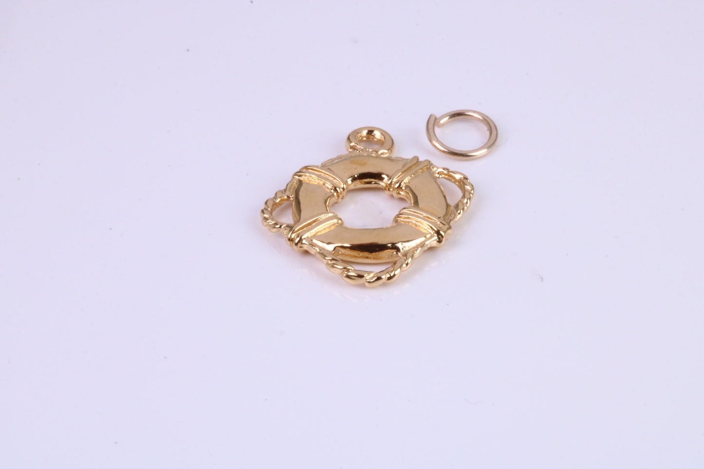 Lifebuoy Charm, Traditional Charm, This charm is made from solid cast Yellow Gold British Hallmarked