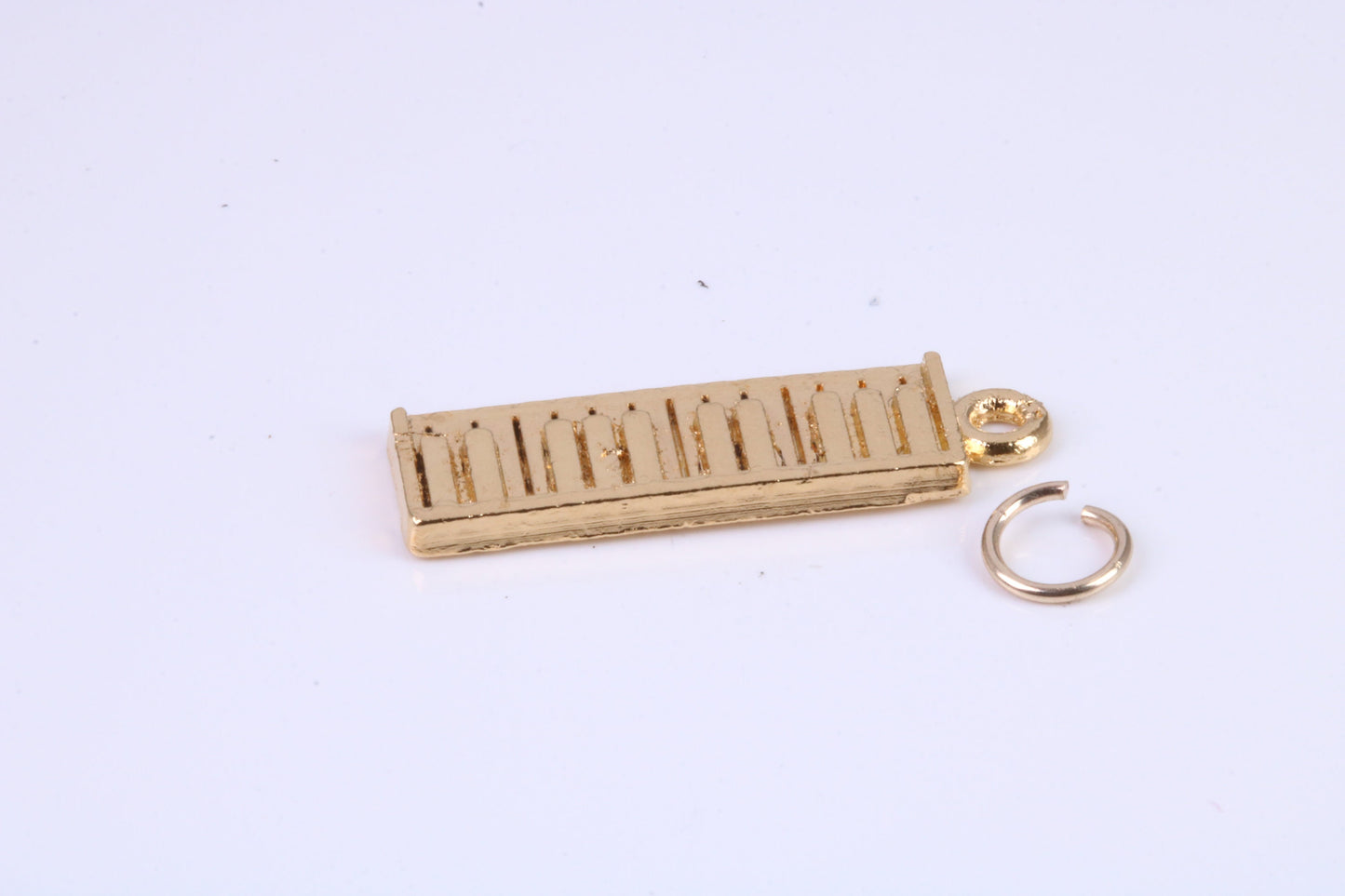 Key Board Charm, Traditional Charm, Made from Solid Cast Yellow Gold , British Hallmarked, Complete with Attachment Link