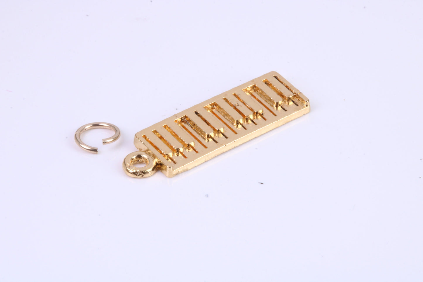 Key Board Charm, Traditional Charm, Made from Solid Cast Yellow Gold , British Hallmarked, Complete with Attachment Link