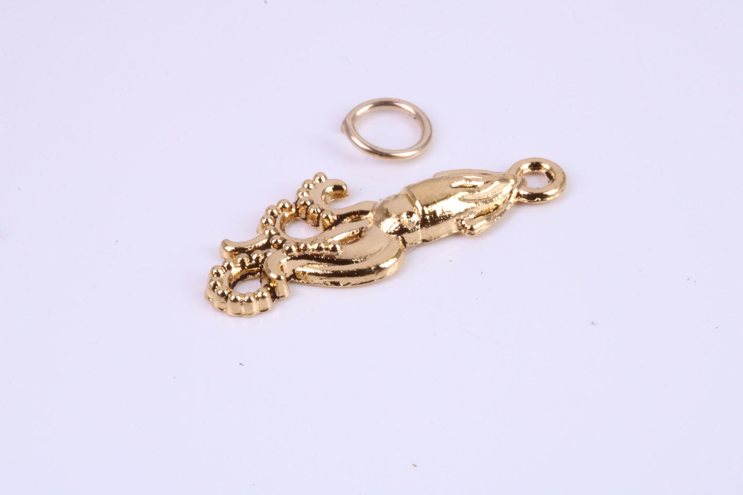 Squid Charm, Traditional Charm, Made from Solid Cast Yellow Gold, British Hallmarked