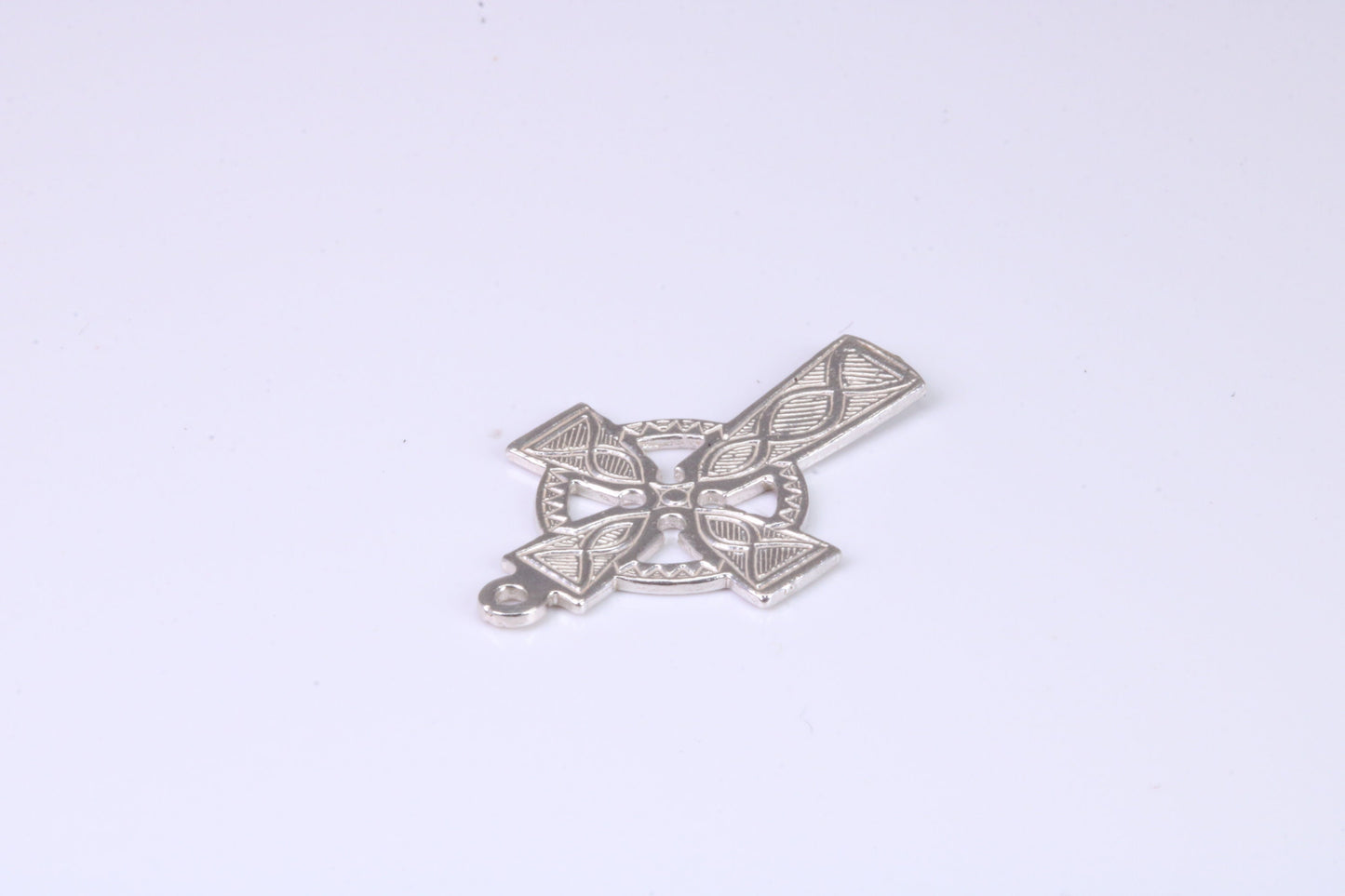 Small 25 mm Long Celtic Cross, Made From Solid Cast Silver, Complete With Silver Chain