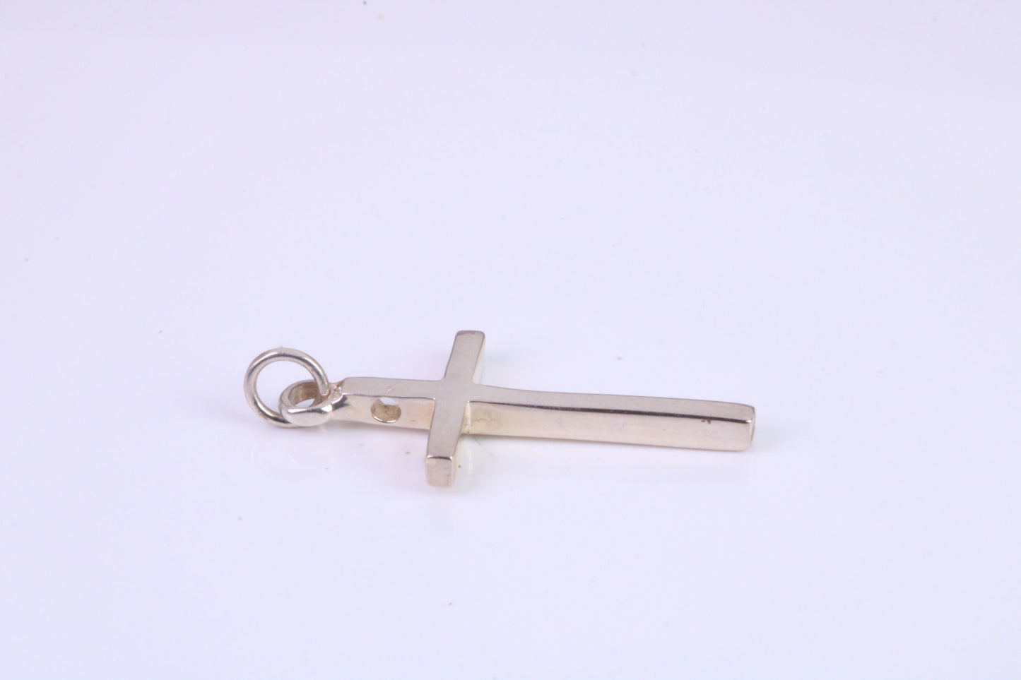 Small 25 mm Long Plain Polished Silver Cross, Made From Solid Cast Silver