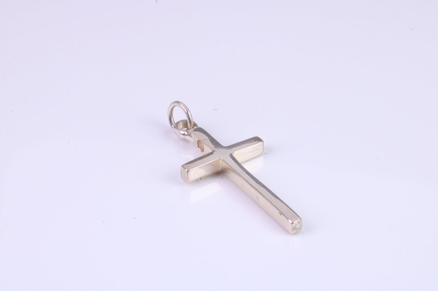 Small 25 mm Long Plain Polished Silver Cross, Made From Solid Cast Silver
