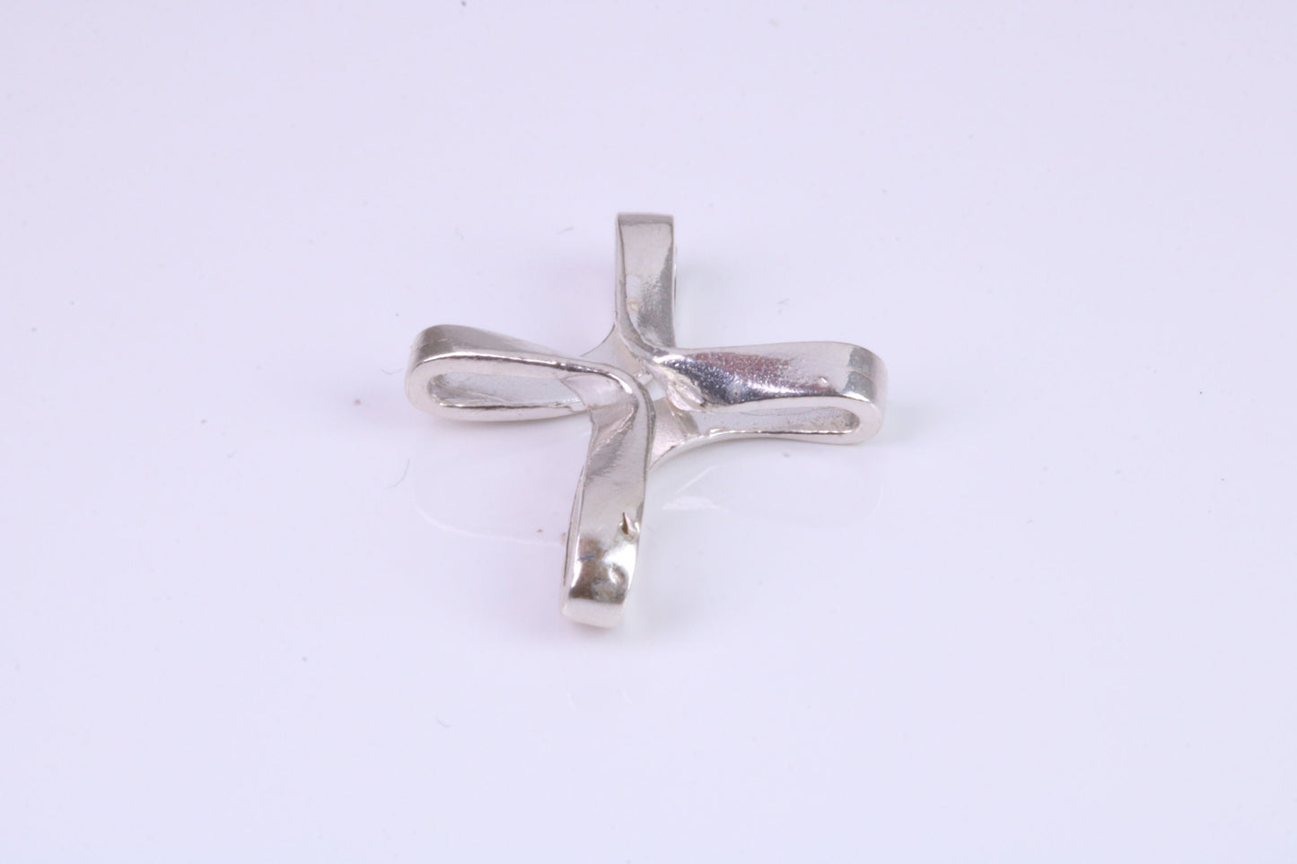 25 mm Long Plain Polished Silver Cross, Made From Solid Cast Silver