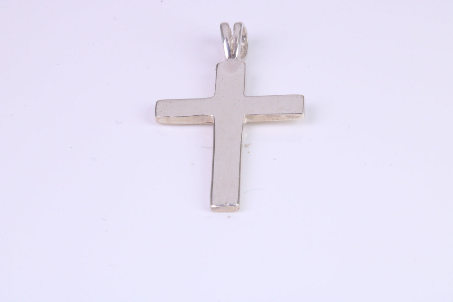 30 mm Long Plain Polished Silver Cross, Made From Solid Cast Silver