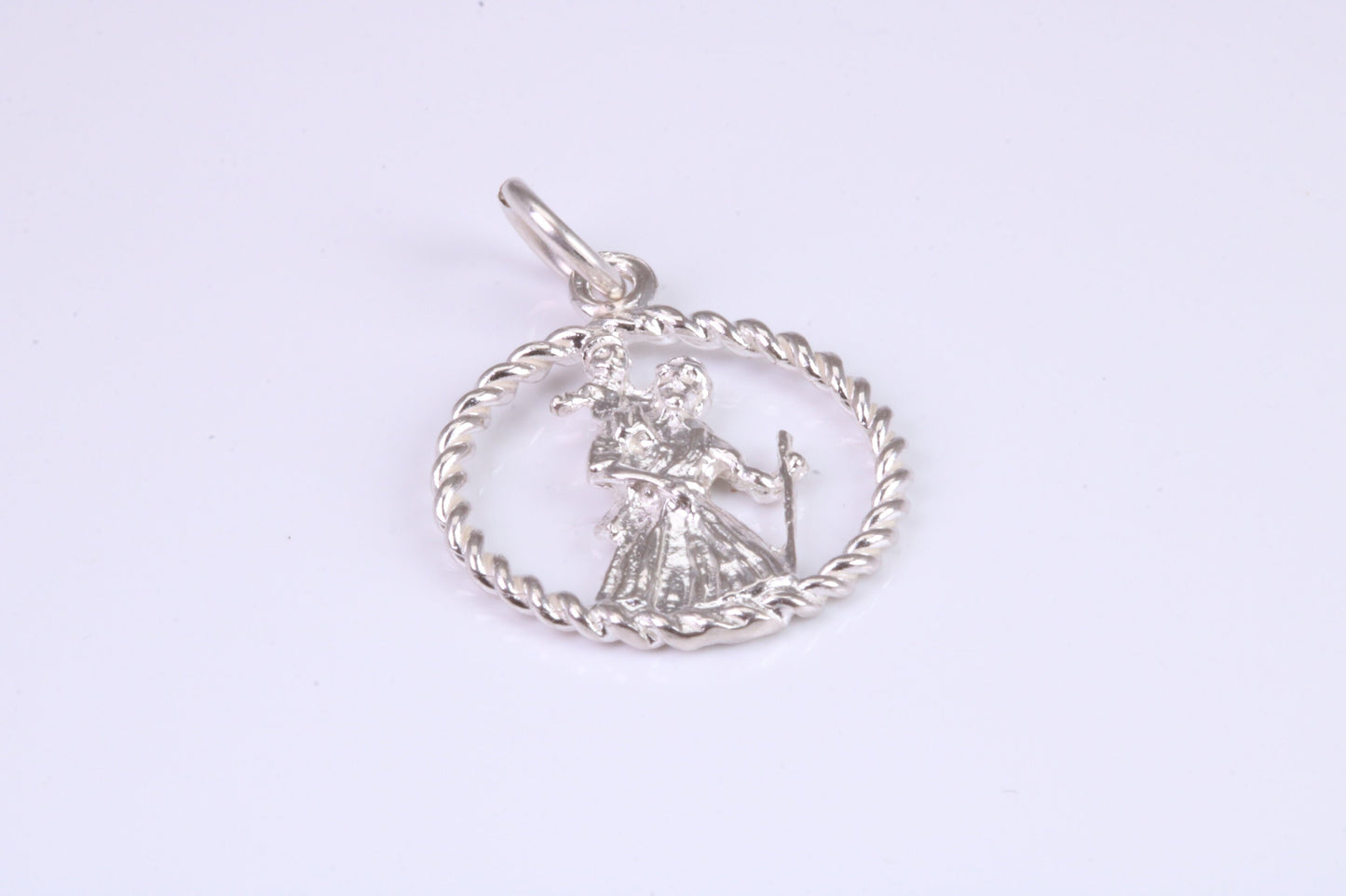 17 mm Round St Christopher, Made From Solid Cast Silver
