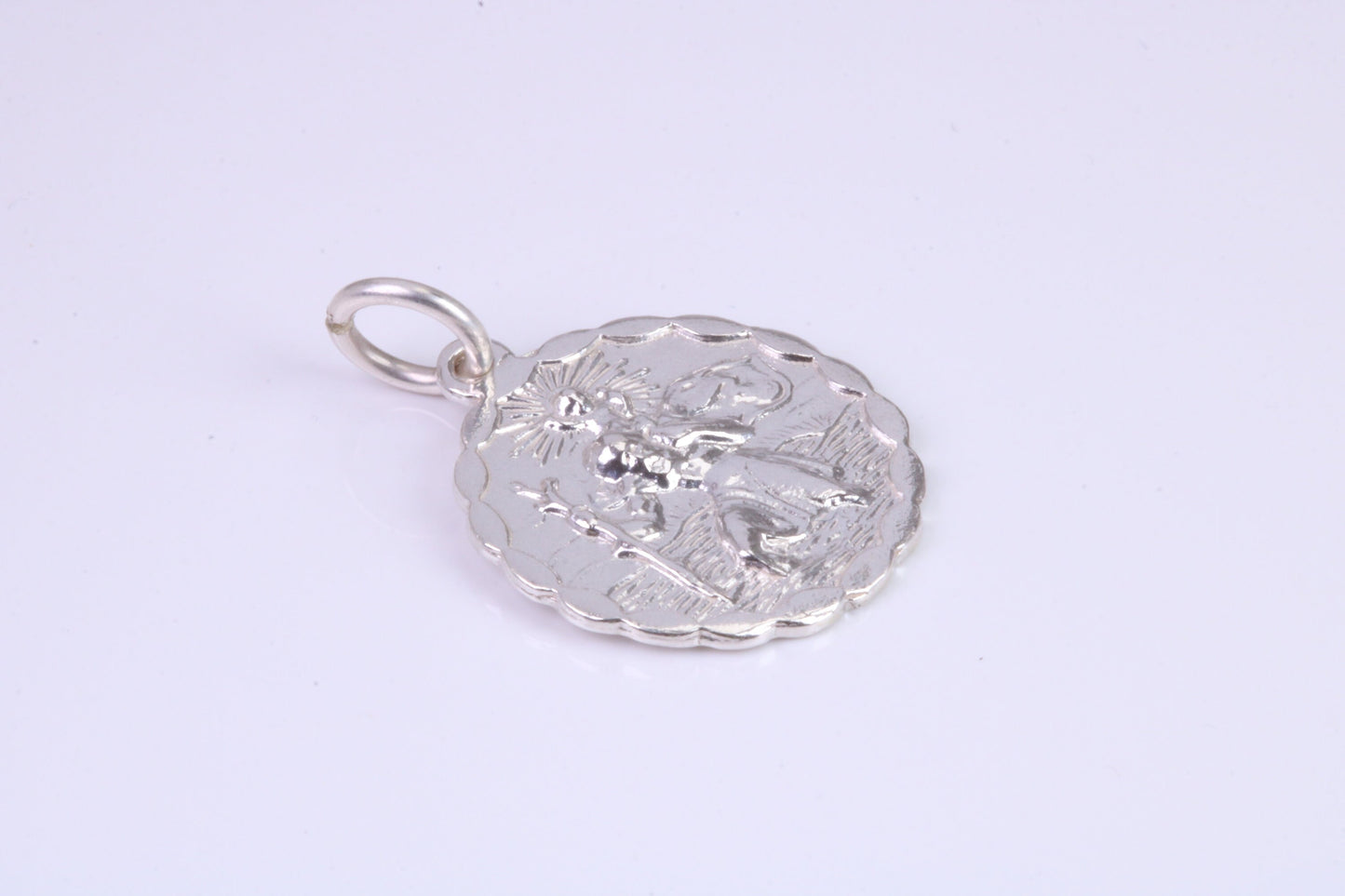 17 mm Round St Christopher, Made From Solid Cast Silver