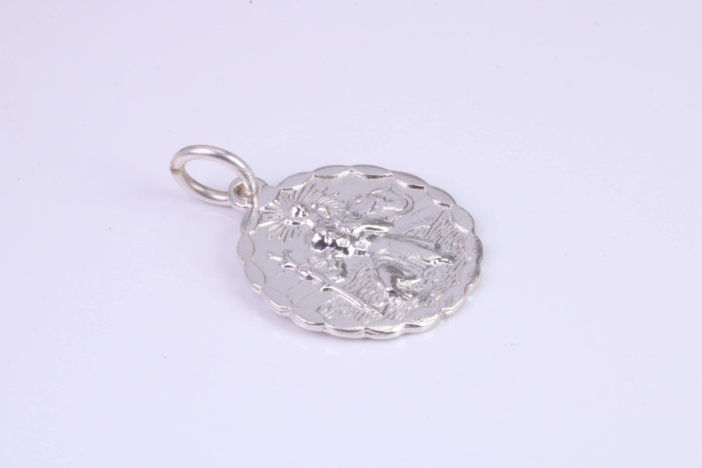 17 mm Round St Christopher, Made From Solid Cast Silver