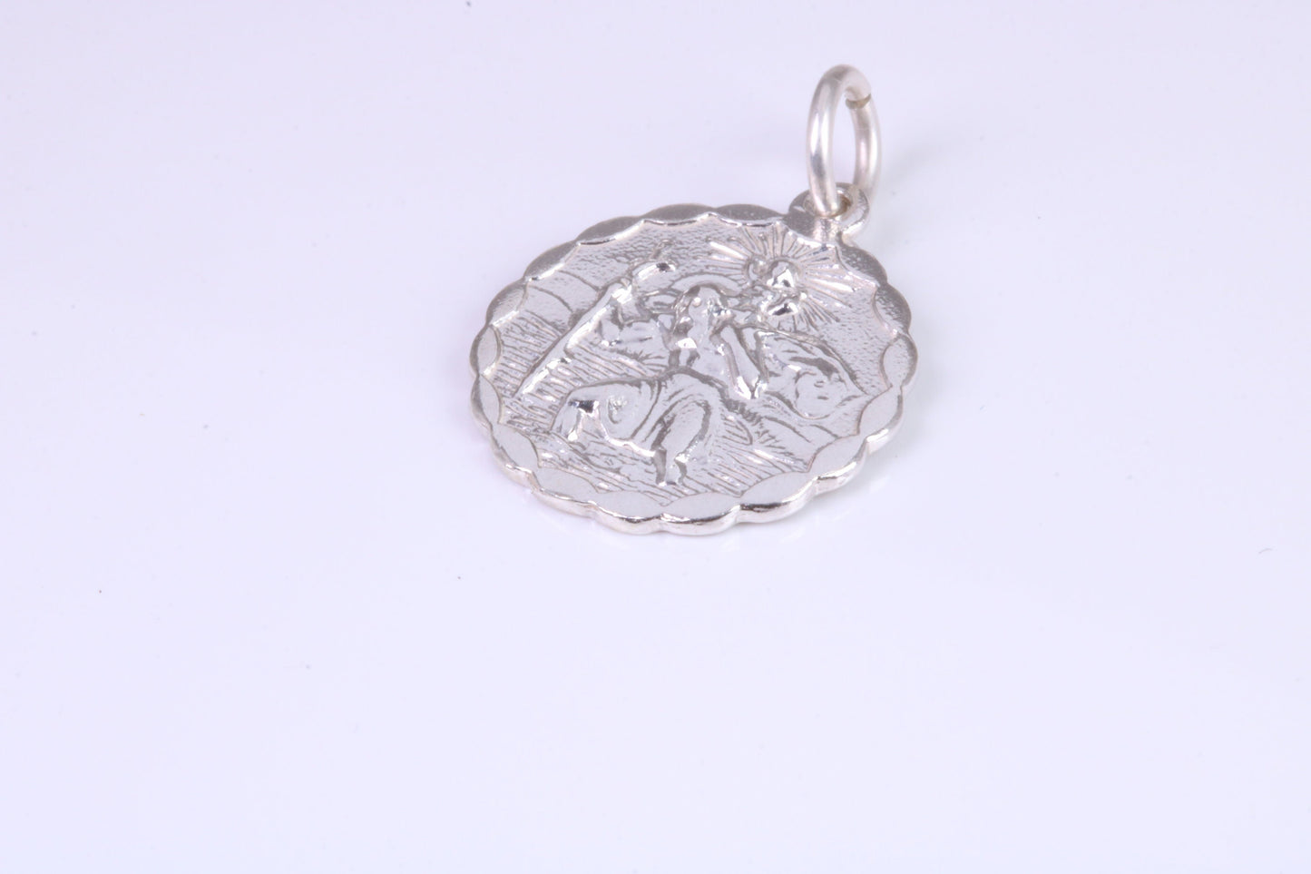 17 mm Round St Christopher, Made From Solid Cast Silver