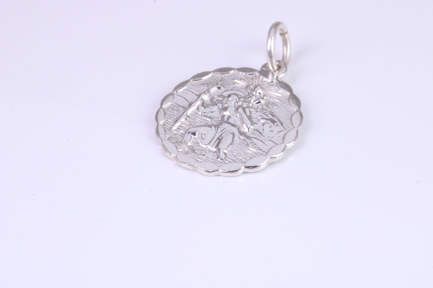 17 mm Round St Christopher, Made From Solid Cast Silver
