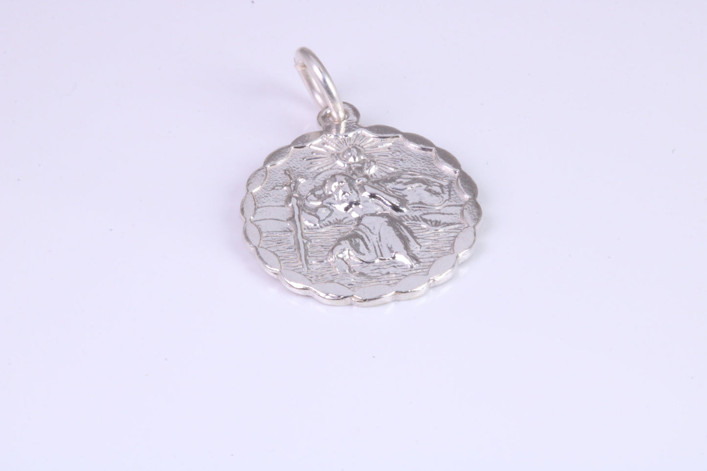 17 mm Round St Christopher, Made From Solid Cast Silver