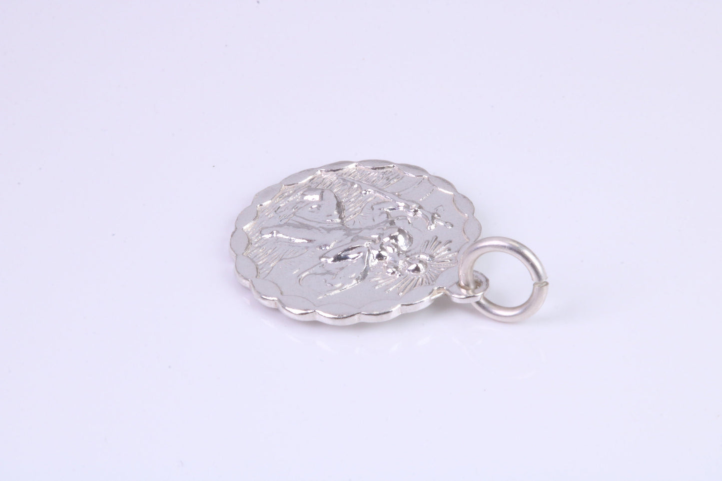 17 mm Round St Christopher, Made From Solid Cast Silver