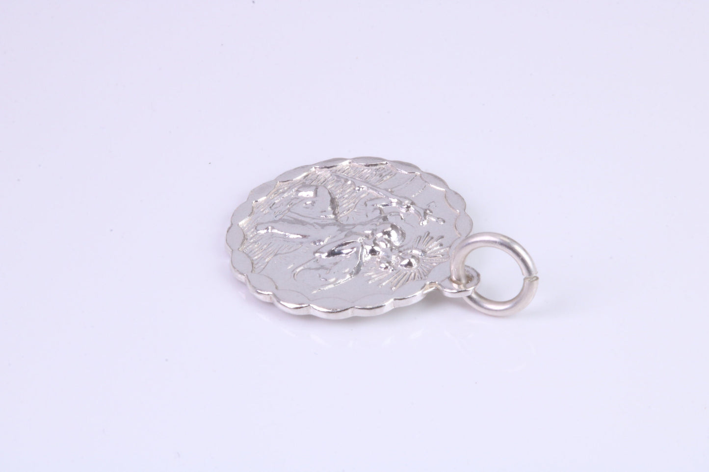 17 mm Round St Christopher, Made From Solid Cast Silver