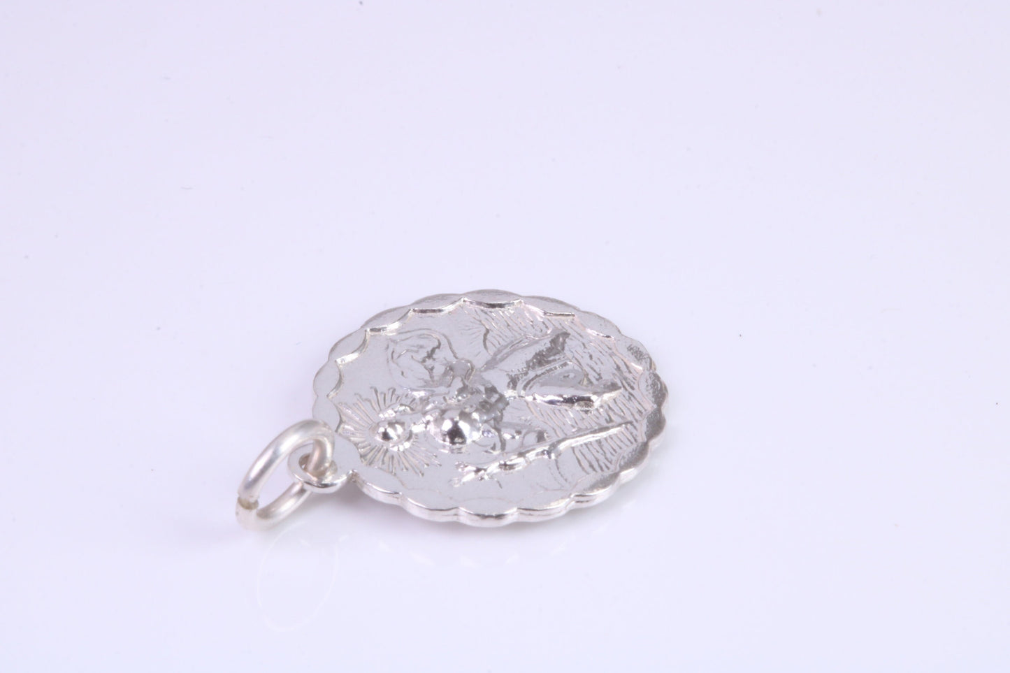 17 mm Round St Christopher, Made From Solid Cast Silver
