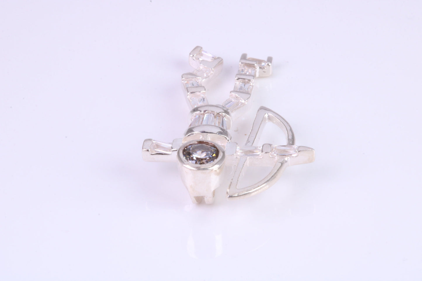 Archer Pendant, Made From Solid Cast Silver and set with Diamond White Cubic Zirconia