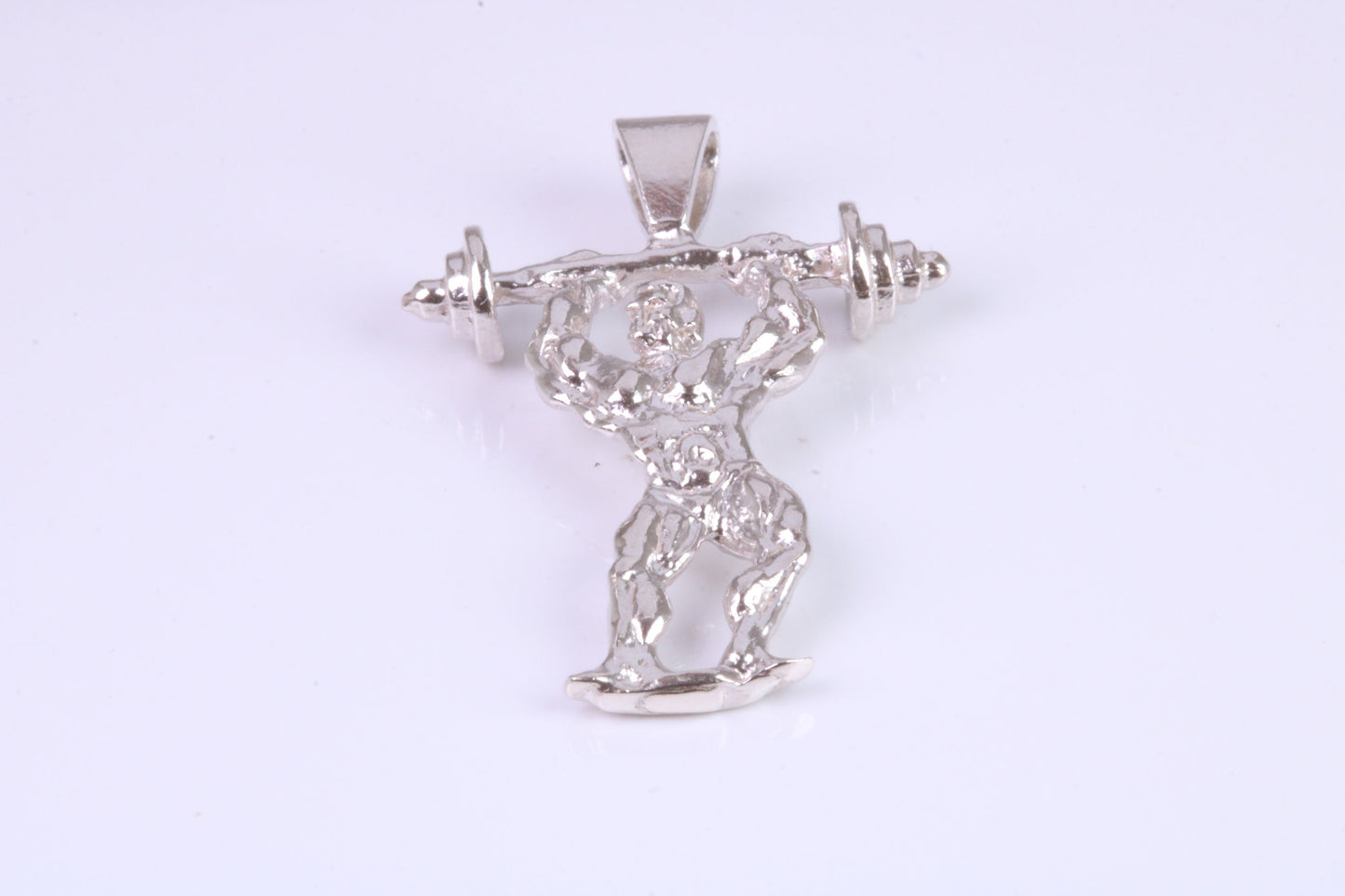 Body Builder Pendant, Made From Solid Cast Silver