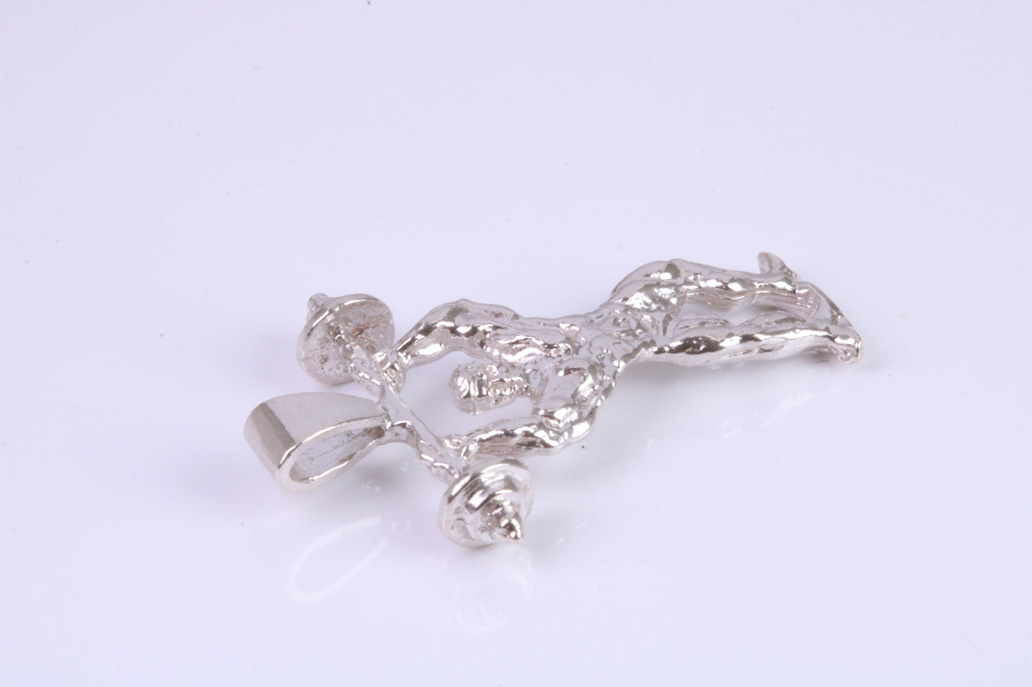 Body Builder Pendant, Made From Solid Cast Silver