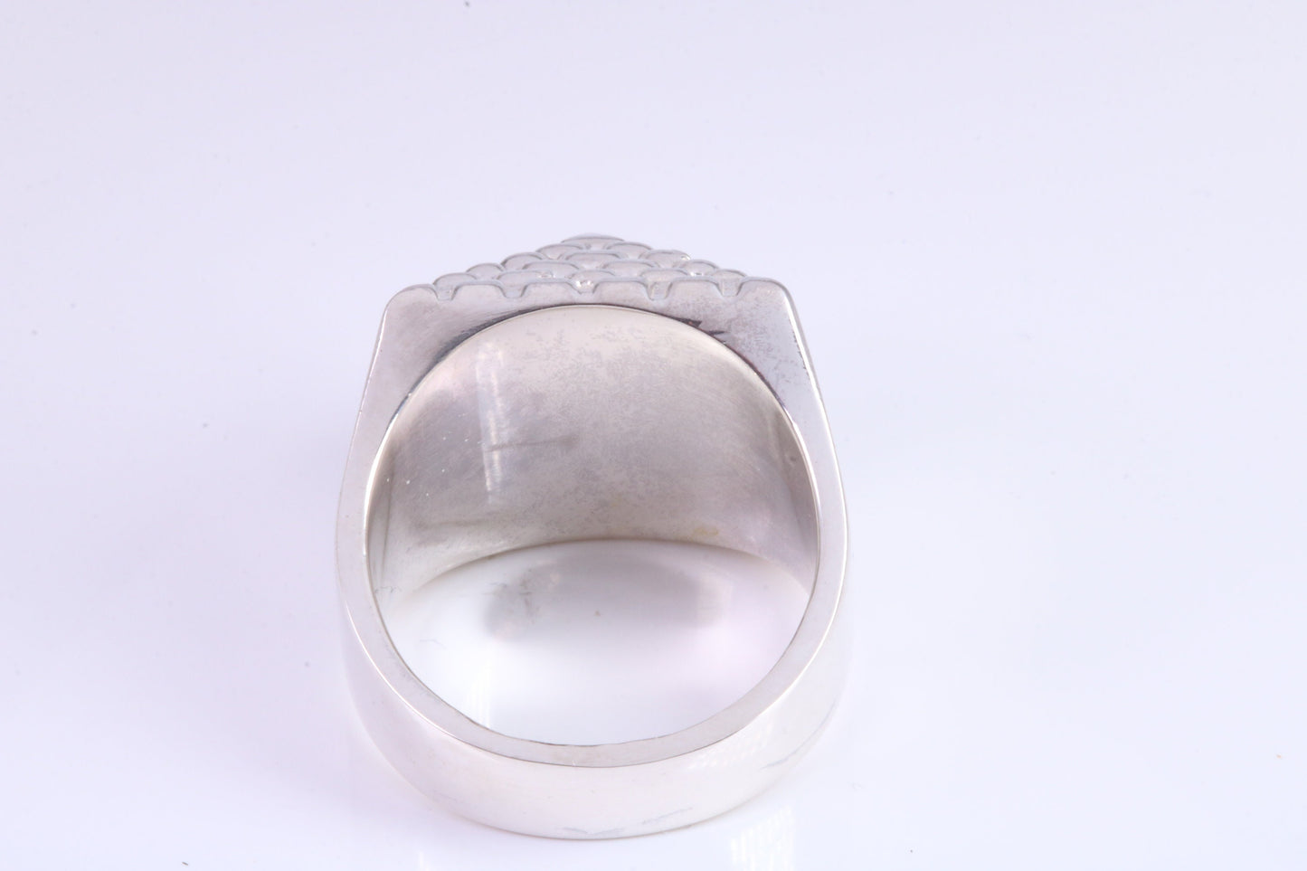 Large and heavy Pyramid ring, made from solid cast silver, British Hallmarked