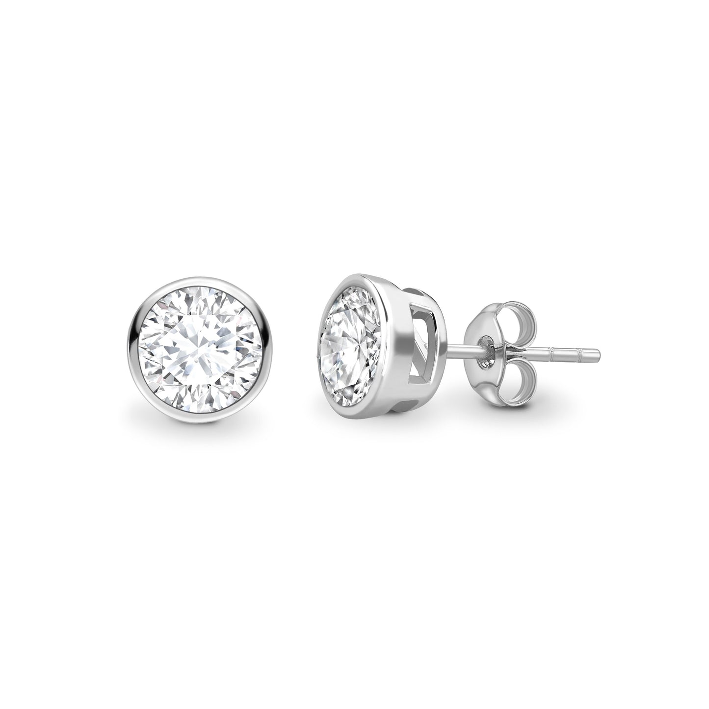 Half carat each D V V S 1 graded and certified Lab Grown Diamond set stud earrings, available in your choice of precious metals