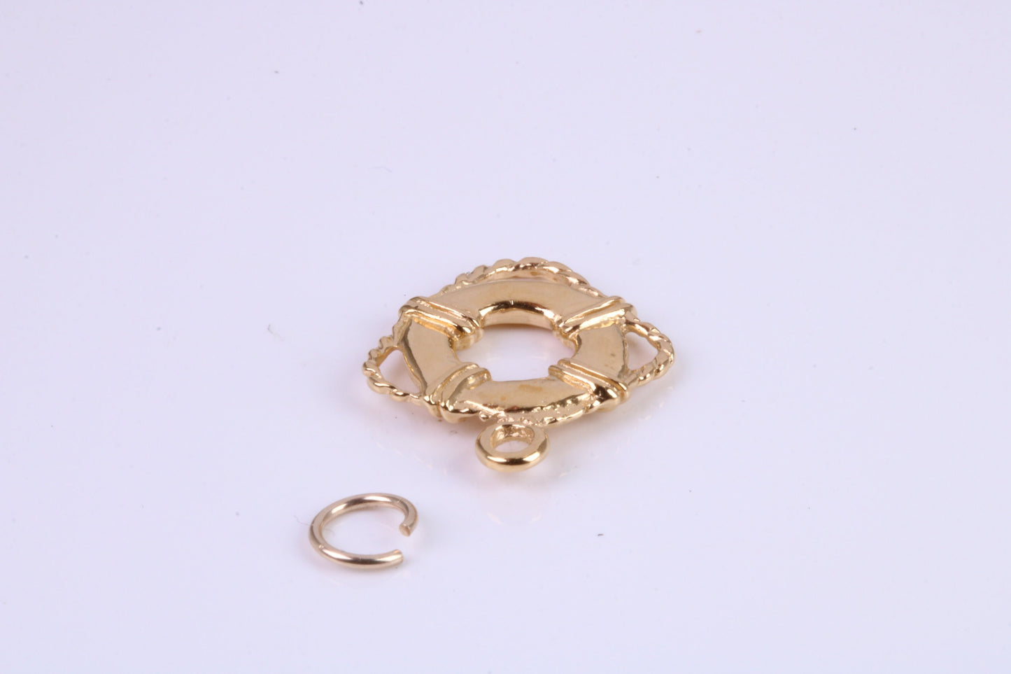 Lifebuoy Charm, Traditional Charm, This charm is made from solid cast Yellow Gold British Hallmarked