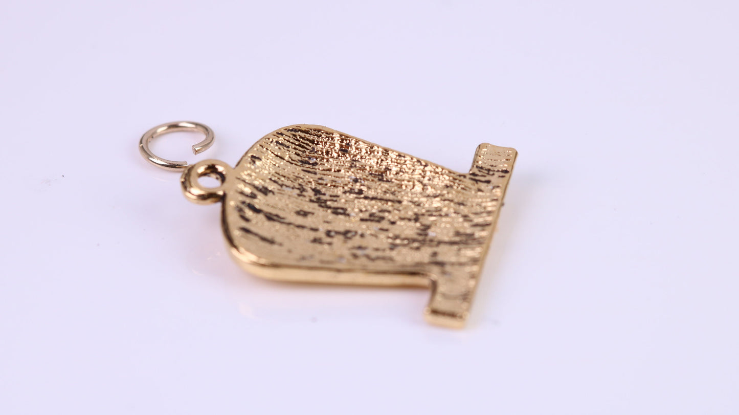 R I P Tombstone Charm, Traditional Charm, Made from Solid Cast Yellow Gold, British Hallmarked, Complete with Attachment Link