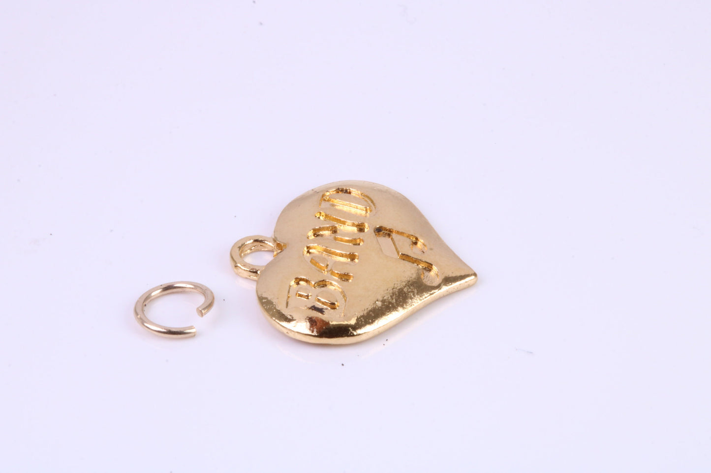 Love Band Charm, Traditional Charm, Made from Solid Cast Yellow Gold, British Hallmarked, Complete with Attachment Link