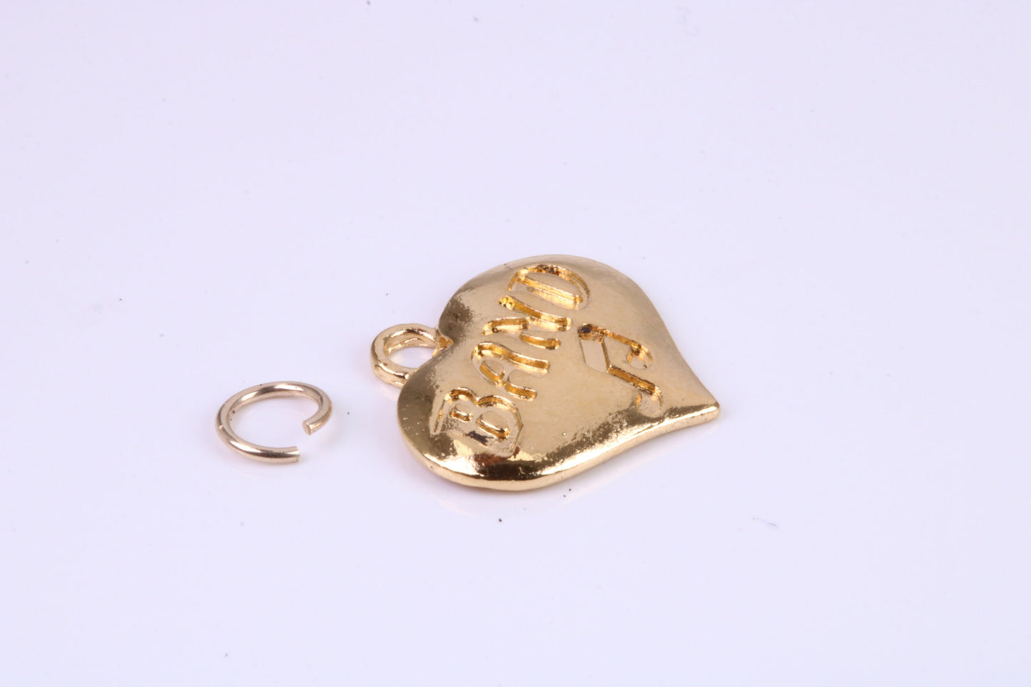 Love Band Charm, Traditional Charm, Made from Solid Cast Yellow Gold, British Hallmarked, Complete with Attachment Link
