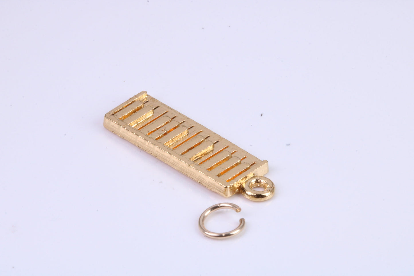 Key Board Charm, Traditional Charm, Made from Solid Cast Yellow Gold , British Hallmarked, Complete with Attachment Link