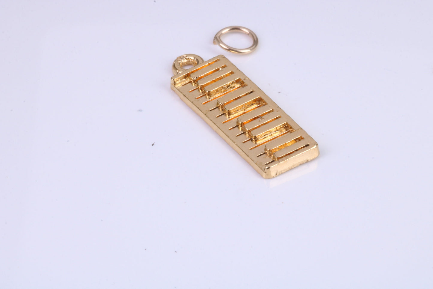 Key Board Charm, Traditional Charm, Made from Solid Cast Yellow Gold , British Hallmarked, Complete with Attachment Link