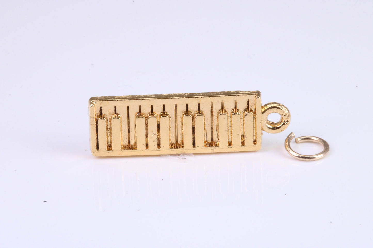 Key Board Charm, Traditional Charm, Made from Solid Cast Yellow Gold , British Hallmarked, Complete with Attachment Link