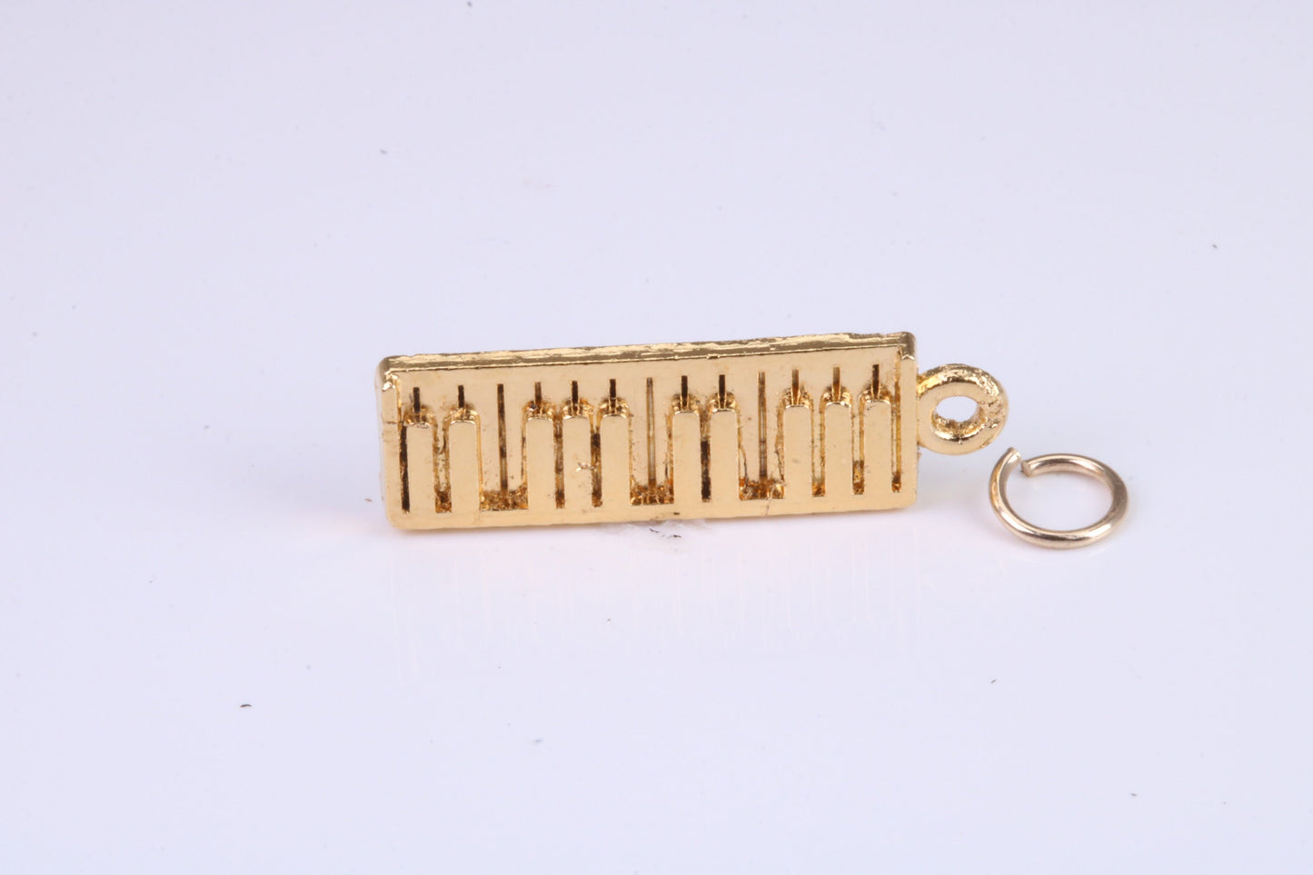 Key Board Charm, Traditional Charm, Made from Solid Cast Yellow Gold , British Hallmarked, Complete with Attachment Link