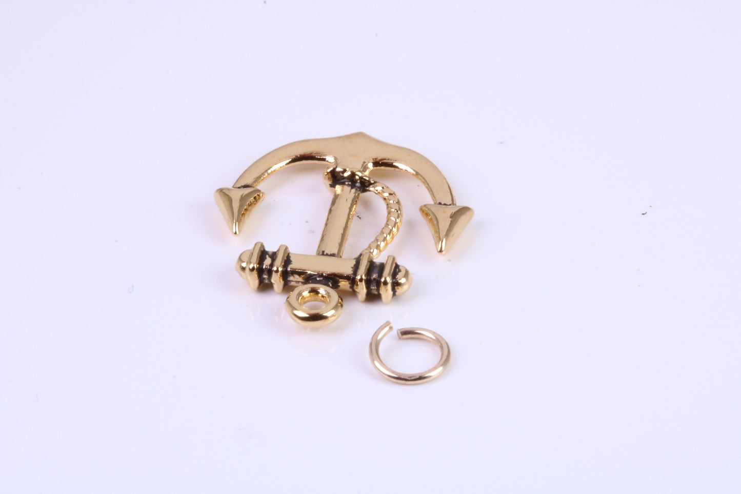 Anchor Charm, Traditional Charm, Made from Solid Cast Yellow Gold, British Hallmarked, Complete with Attachment Link