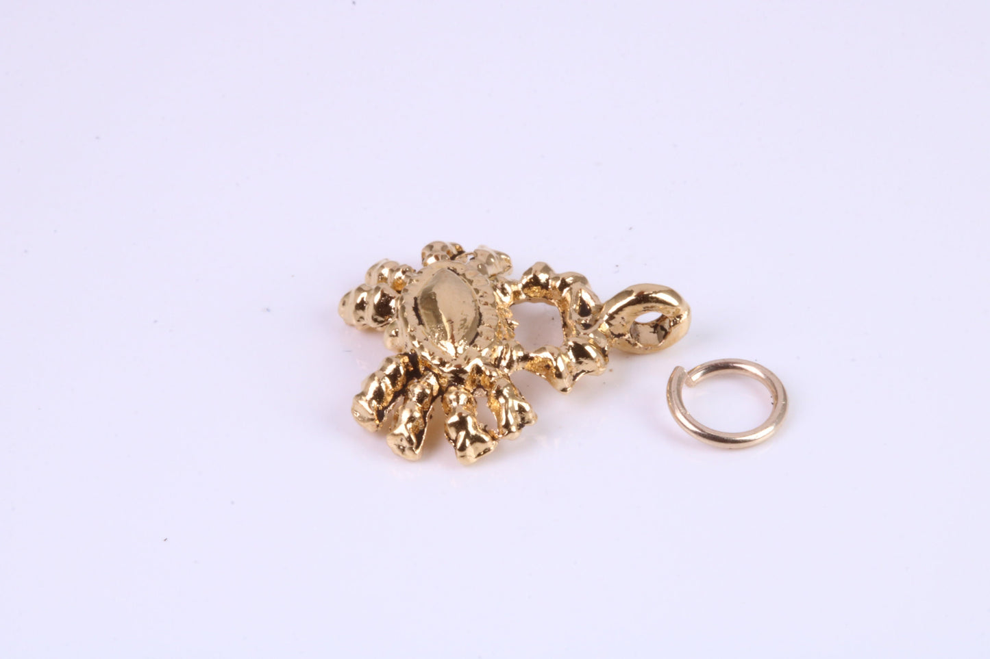 Crab Charm, Traditional Charm, Made from Solid Cast Yellow Gold, British Hallmarked, Complete with Attachment Link