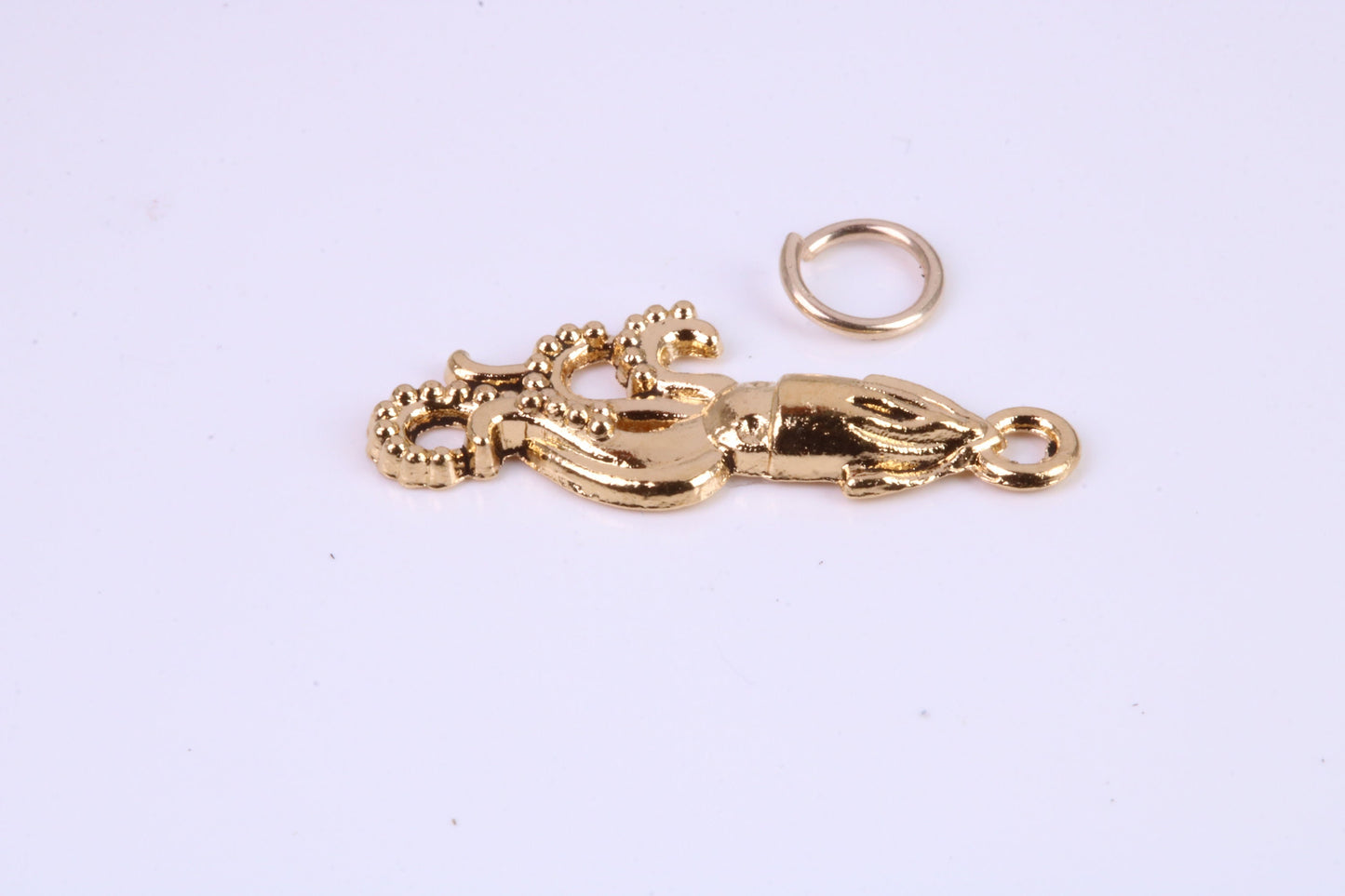 Squid Charm, Traditional Charm, Made from Solid Cast Yellow Gold, British Hallmarked