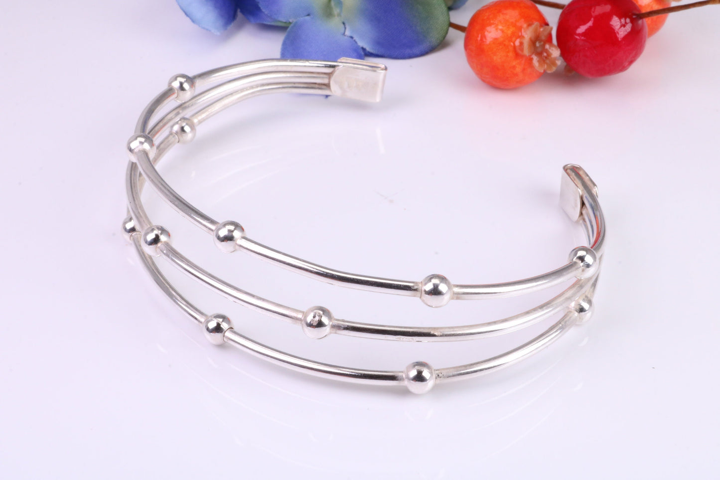 20 mm Wide Oval Solid Silver Bangle
