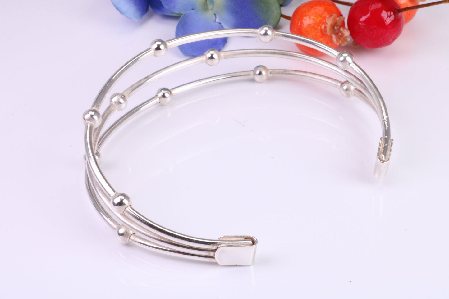 20 mm Wide Oval Solid Silver Bangle