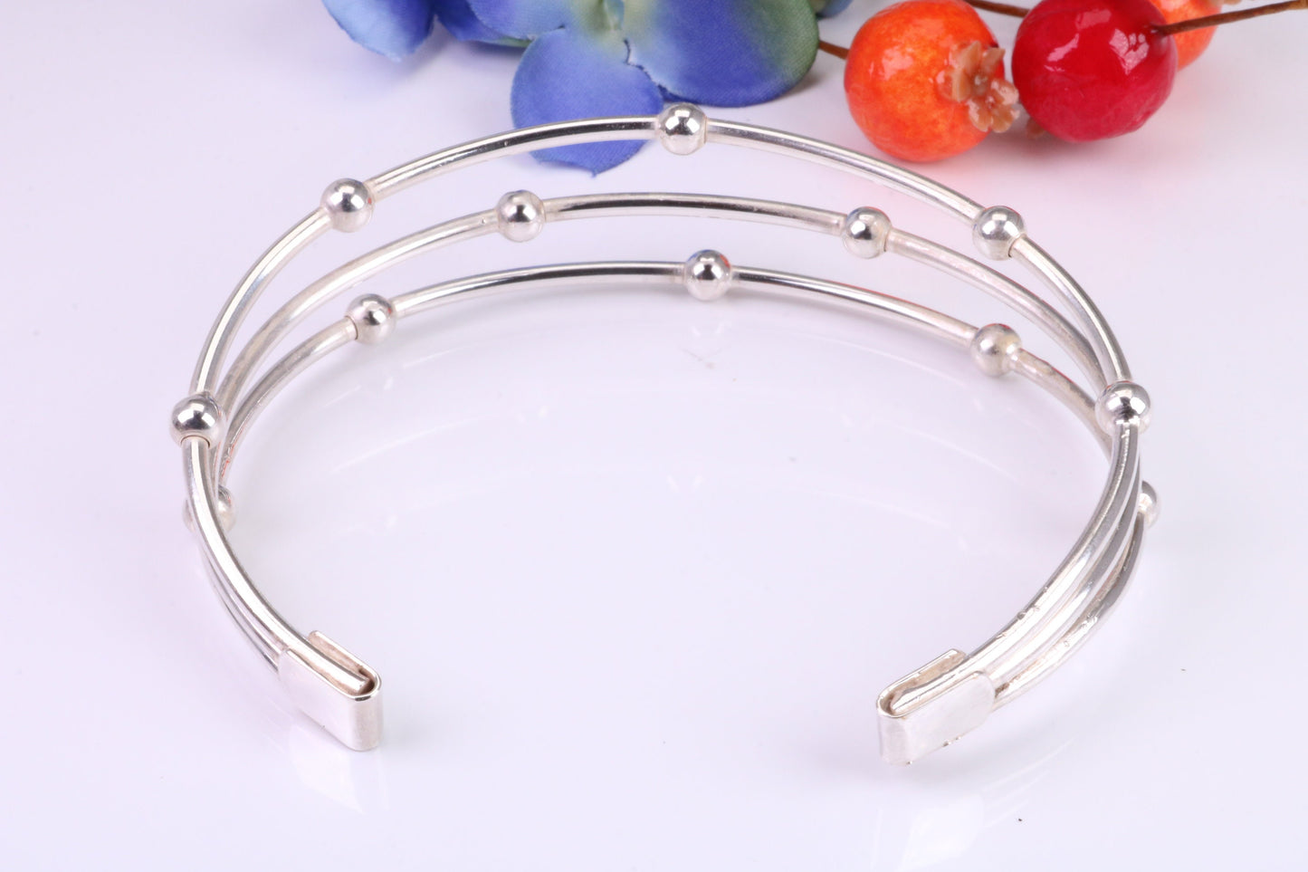20 mm Wide Oval Solid Silver Bangle