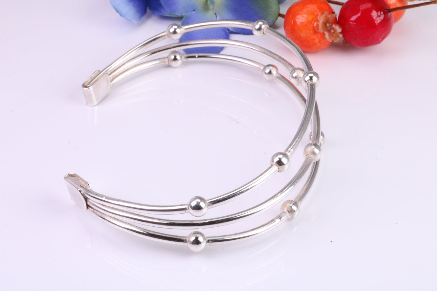 20 mm Wide Oval Solid Silver Bangle