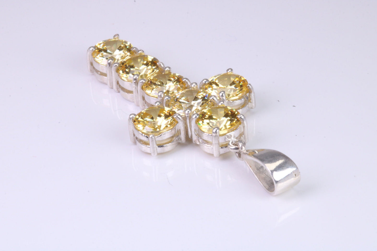 Large and Chunky Sterling Silver Stone set Cross.