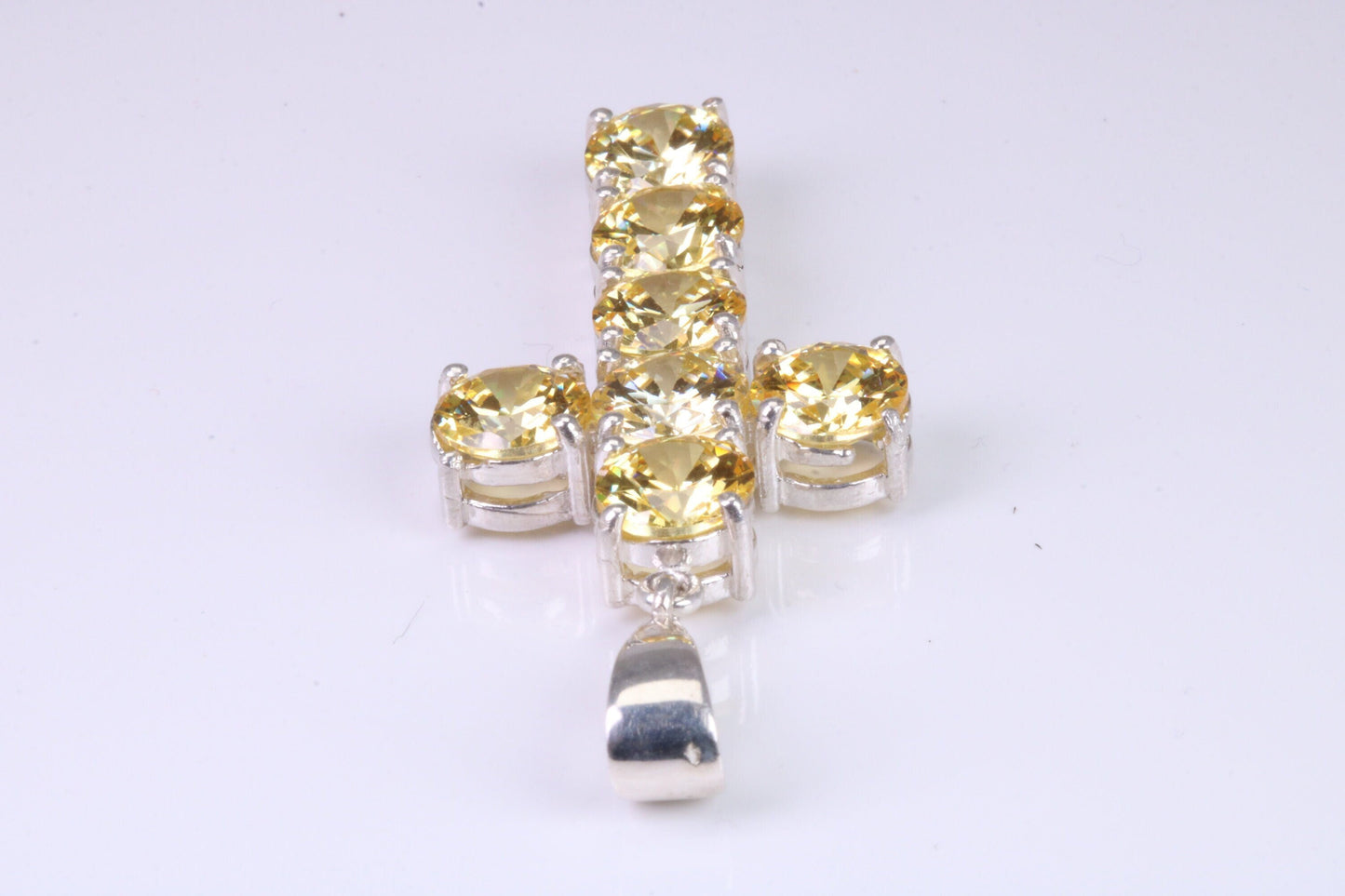 Large and Chunky Sterling Silver Stone set Cross.