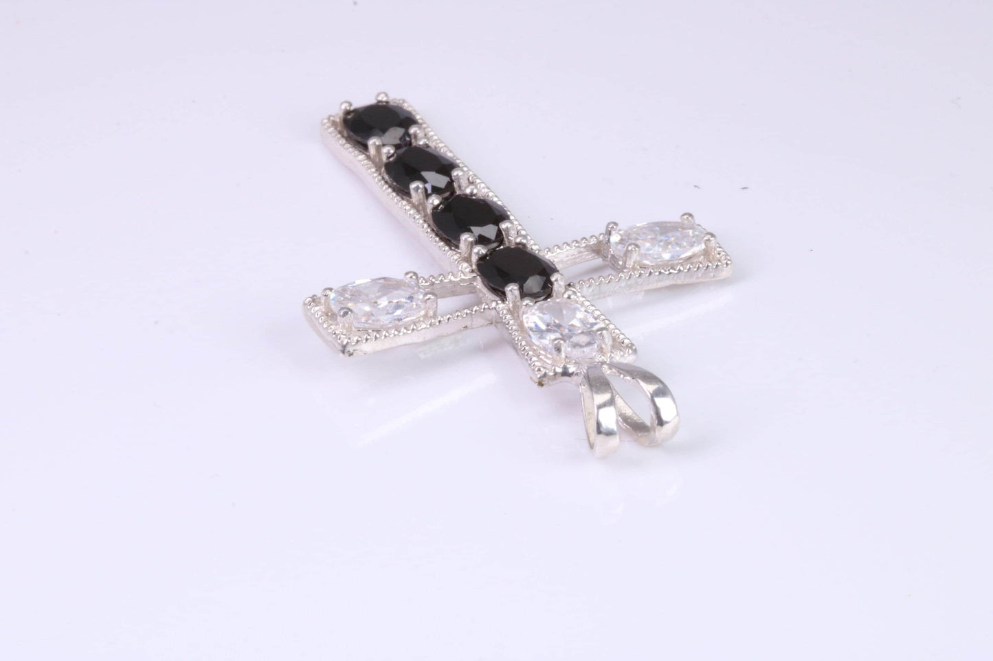 Sterling Silver C Z set Cross Necklace